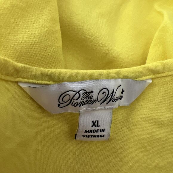 The Pioneer Woman Blouse Women Extra Large Yellow Pink Floral Embroider Boho Top - Picture 5 of 13